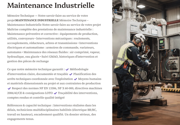 Pack Mémoire Technique Maintenance Industrielle — MT + PPSPS + SOGED + SOPAQ