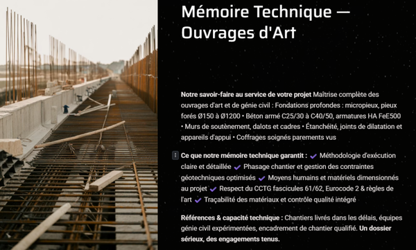 Pack Mémoire Technique Génie Civil — MT + PPSPS + SOGED + SOPAQ