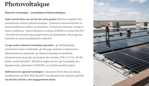 Pack Mémoire Technique Photovoltaïque — MT + PPSPS + SOGED + SOPAQ