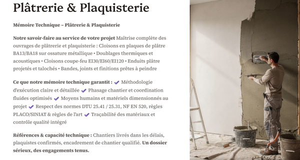 Pack Mémoire Technique Plâtrerie Plaquisterie — MT + PPSPS + SOGED + SOPAQ