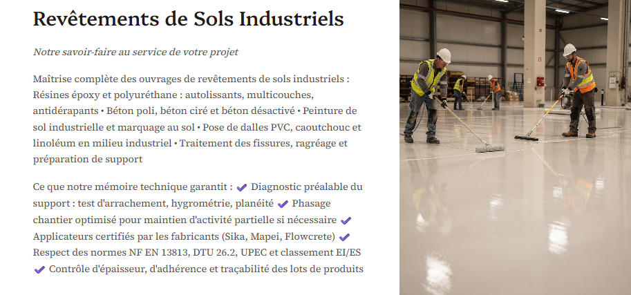 Pack Mémoire Technique Revêtement de Sol Industriel — MT + PPSPS + SOGED + SOPAQ