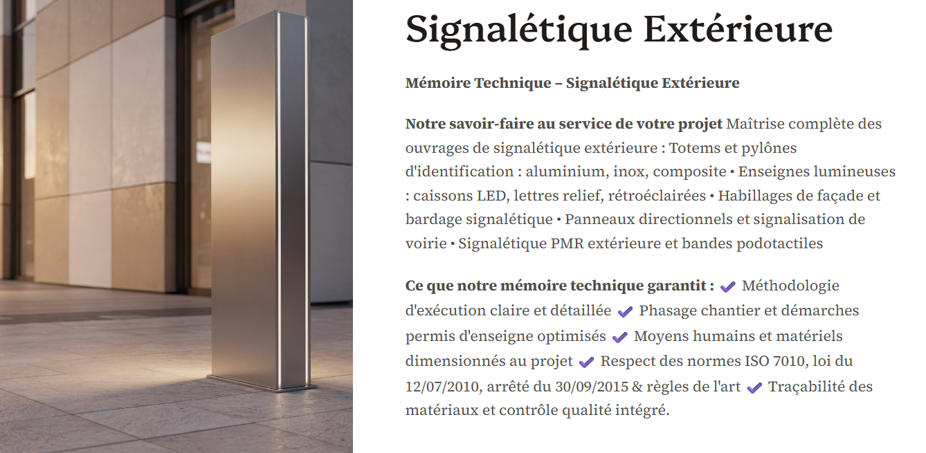 Pack Mémoire Technique Signalisation Extérieure — MT + PPSPS + SOGED + SOPAQ