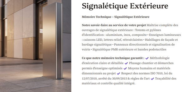 Pack Mémoire Technique Signalisation Extérieure — MT + PPSPS + SOGED + SOPAQ