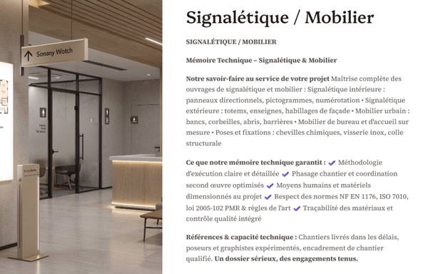 Pack Mémoire Technique Signalétique Mobilier — MT + PPSPS + SOGED + SOPAQ