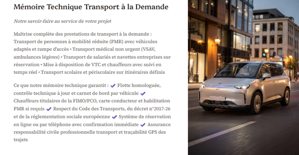 Pack Mémoire Technique Transport à la Demande — MT + PPSPS + SOGED + SOPAQ