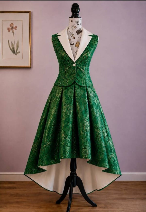 Conjunto chaqueta y falda campana