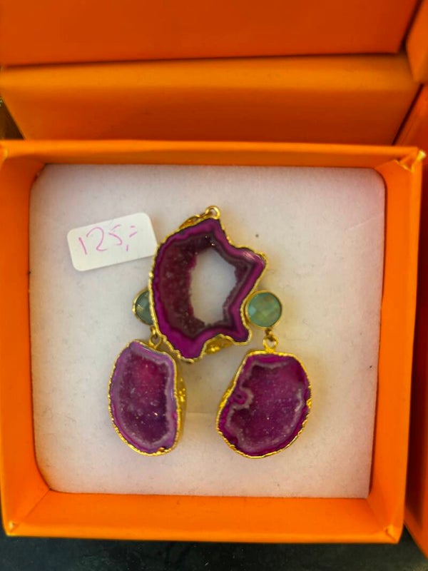 Vergulde oorbellen met hanger