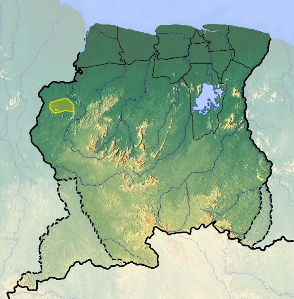 Physical Map from Zavidia y Suriname
