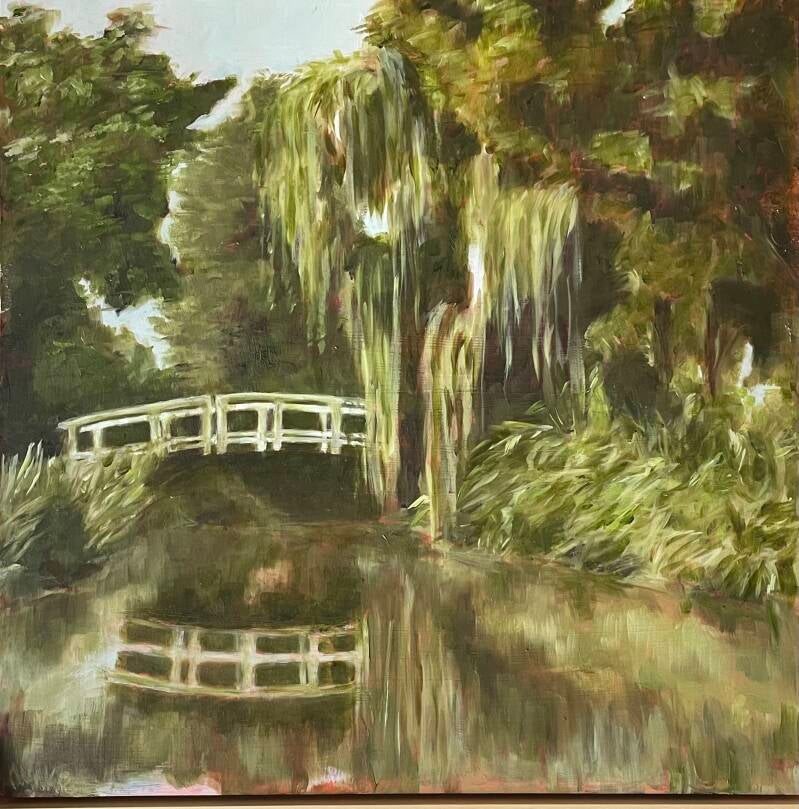water in Bolsward, 40x40 cm, olieverf op canvas, 2024 
