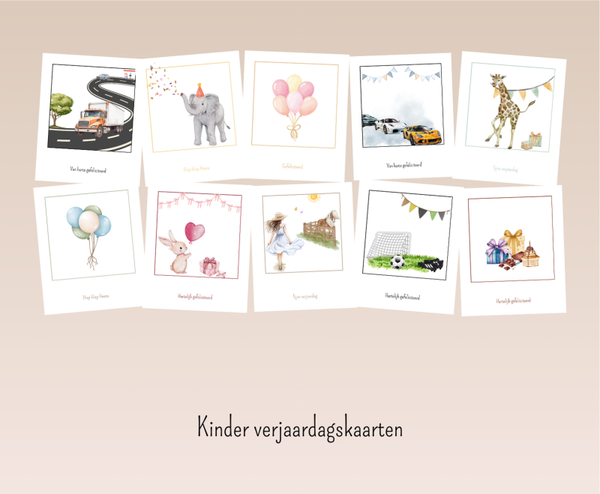Set kinder verjaardagskaarten