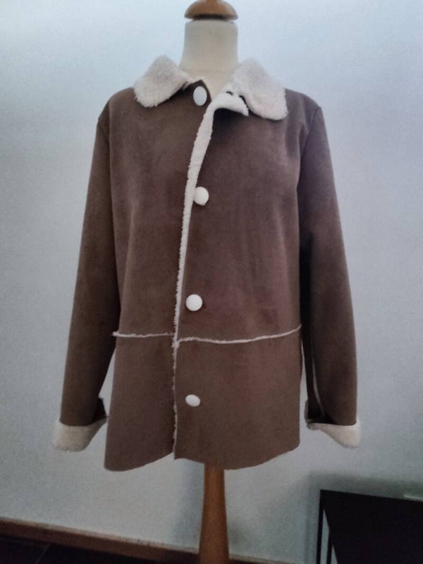 Lange bruine jas Mt S/M