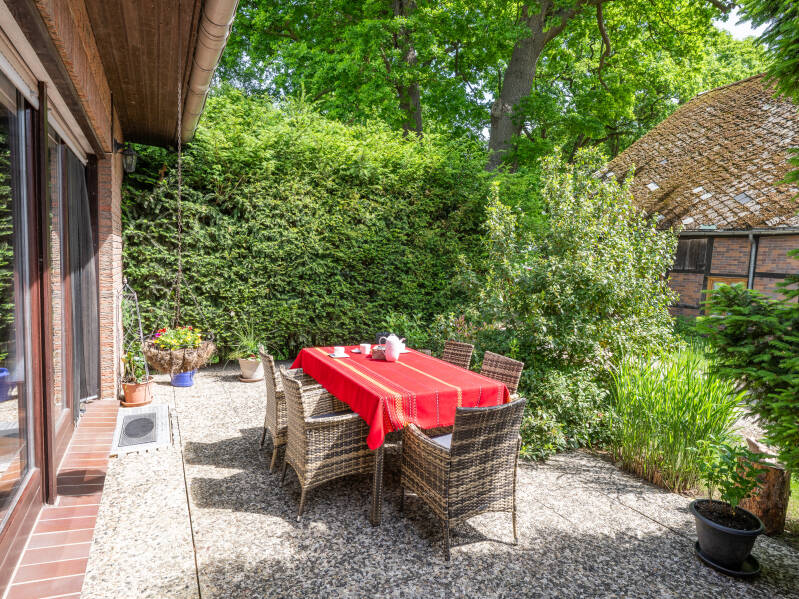 Terrasse der Ferienwohnung KOTE in Breese bei Dannenberg im Wendland 