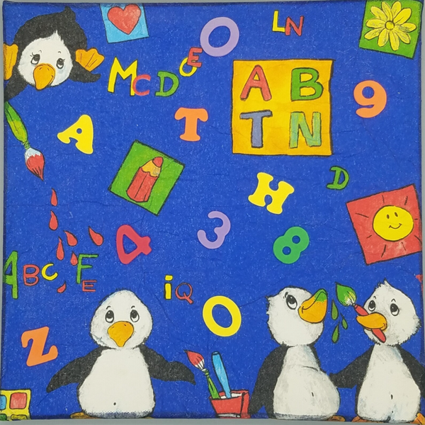 Keilrahmenbild "Pinguinschule"