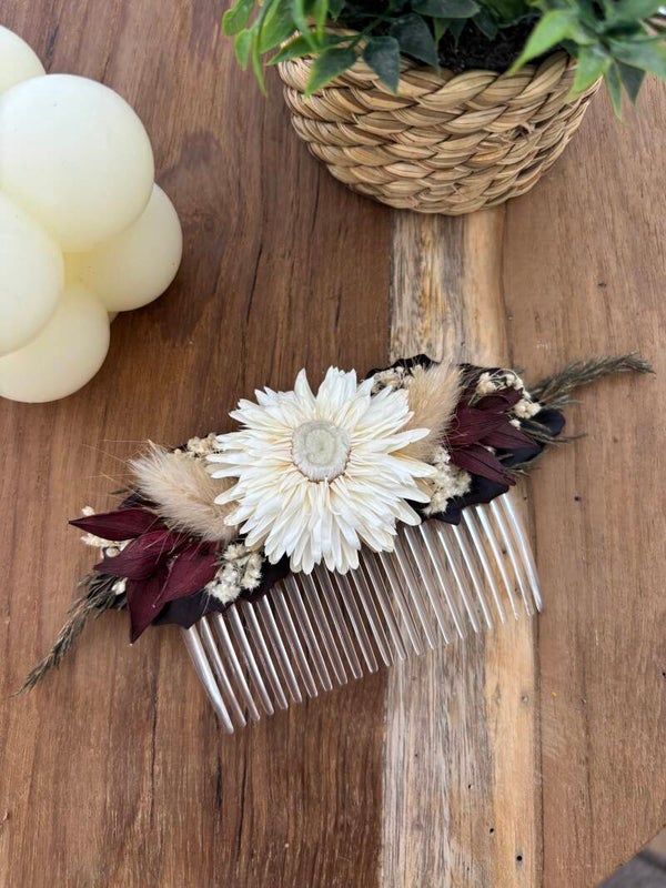 Peigne fleurs séchées