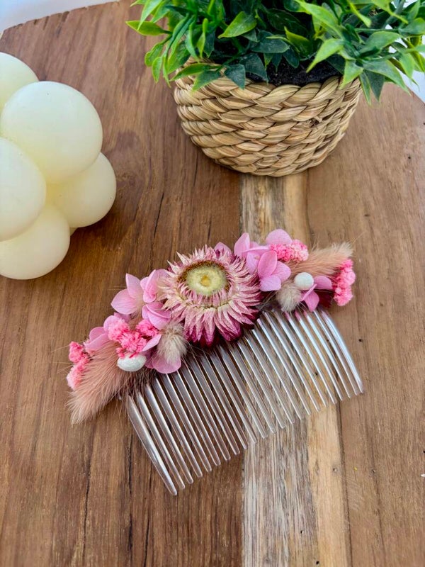 Peigne fleurs séchées