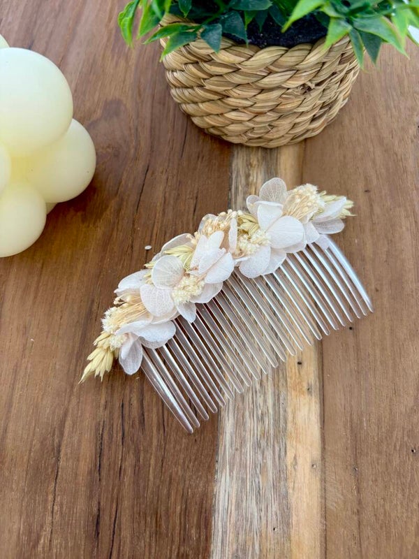 Peigne fleurs séchées