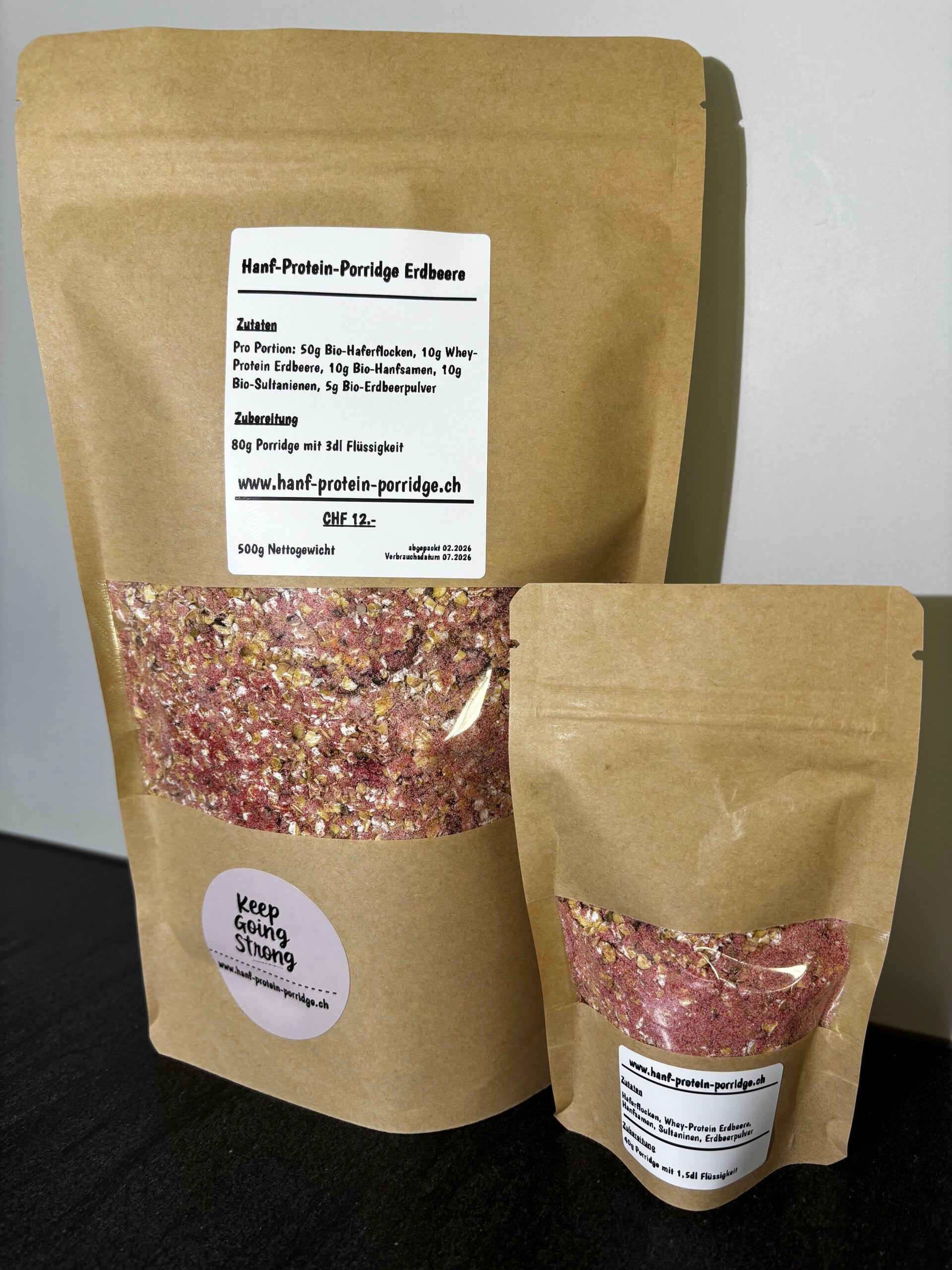 Hanf-Protein-Porridge Erdbeere