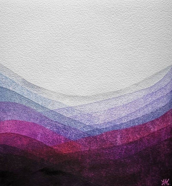 "Aquarelle méditative en violets "