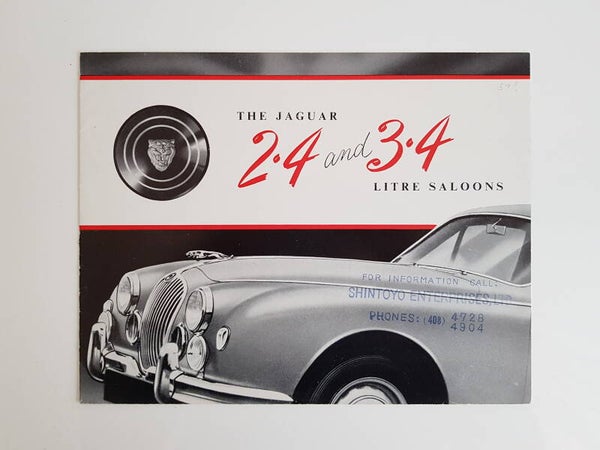Originele Jaguar 2.4 and 3.4 Litre Saloons brochure - 1958 (id-370)