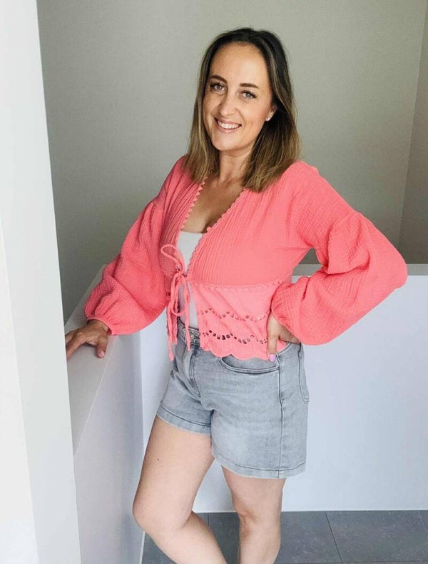 Cute bow tetra blouse - coral