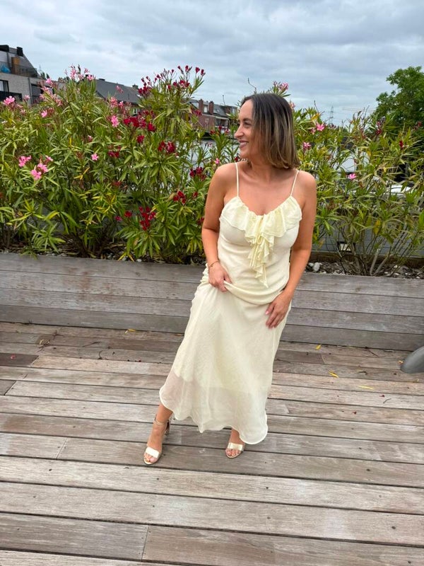 Light yellow ruffled dress