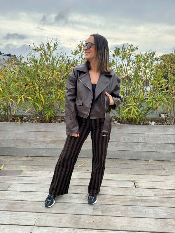 Chocolate leather jacket