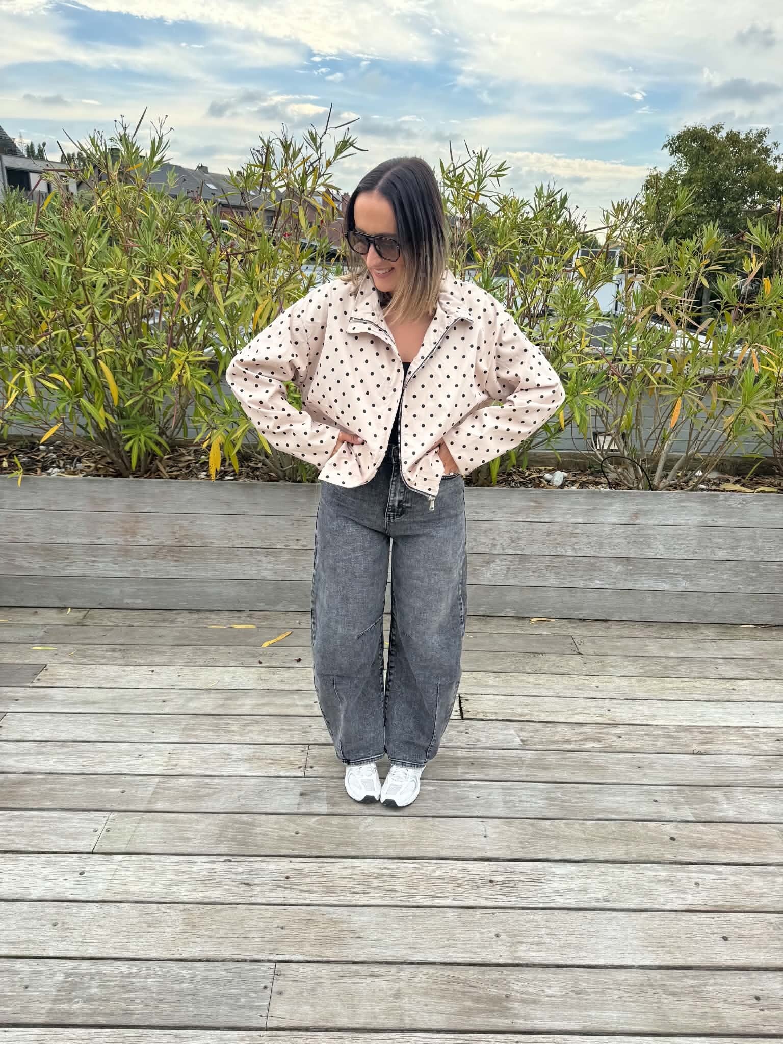 Beige polkadot jacket
