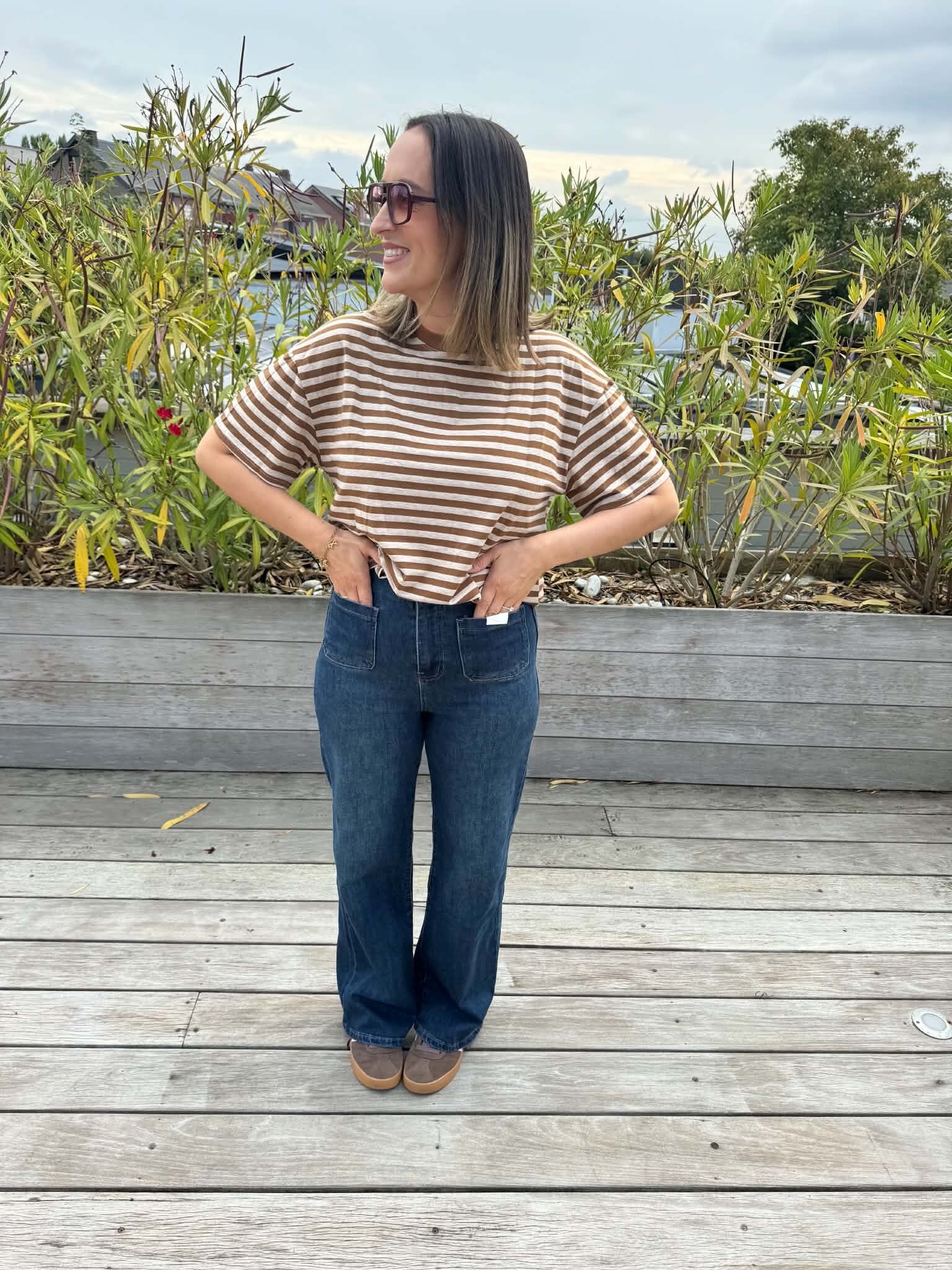 Brown striped t-shirt