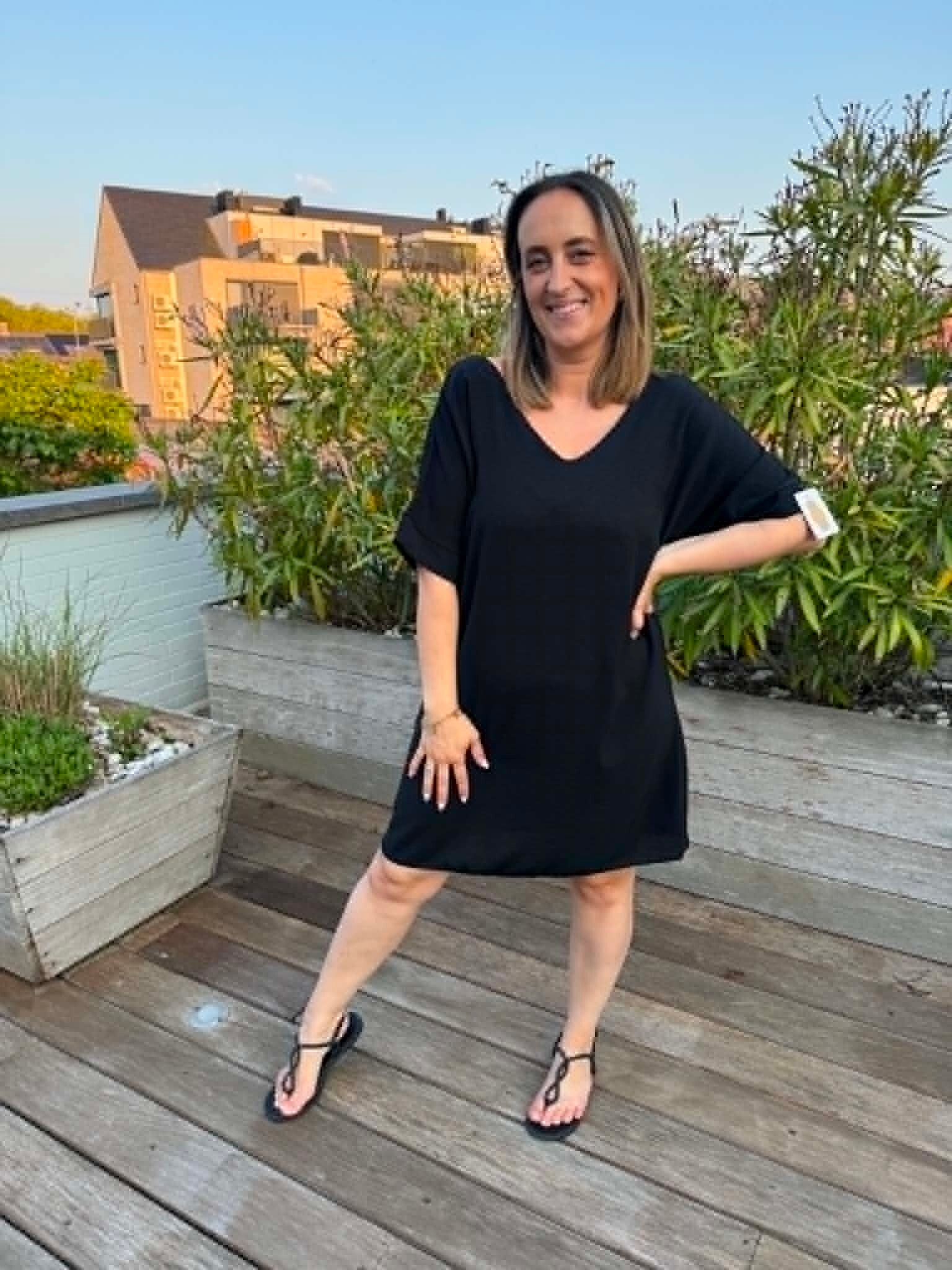 Little black dress leopard bow