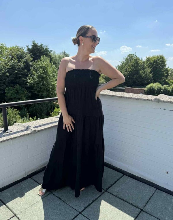 Strapless jurk zwart