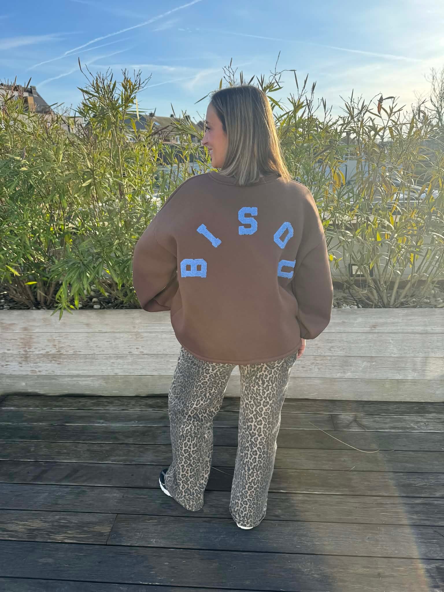 Bisou trui brown/ blue