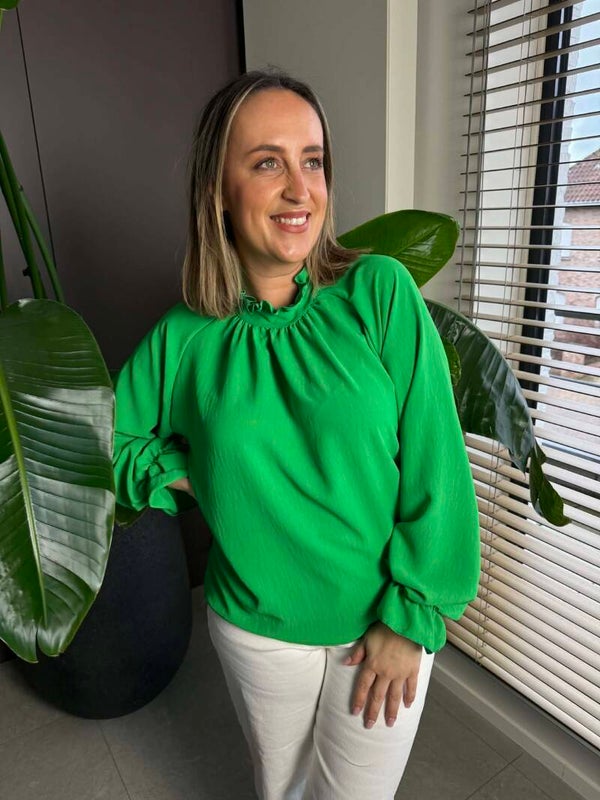 Emerald green blouse