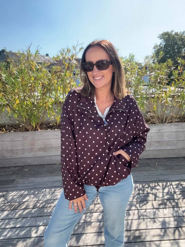 Bruin polkadot jasje