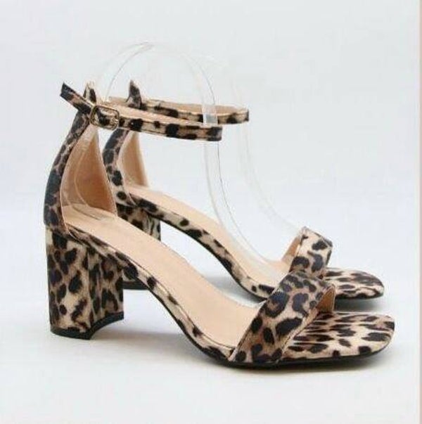 Leopard heel/ sandal