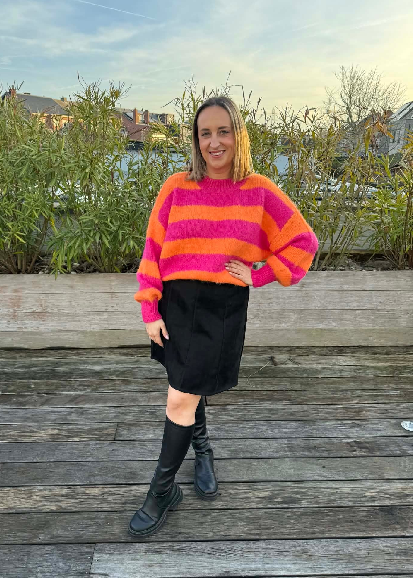Pink orange sweater