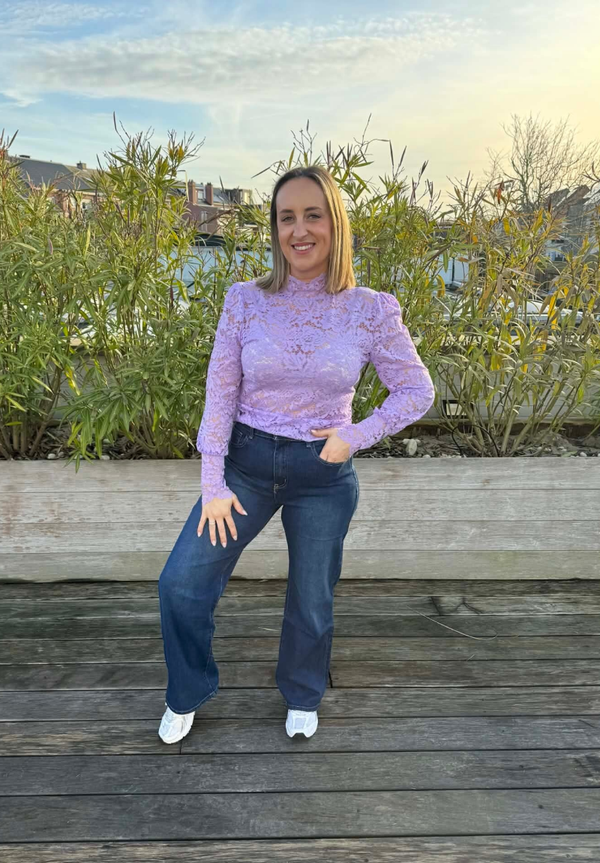 Lace longsleeve lila