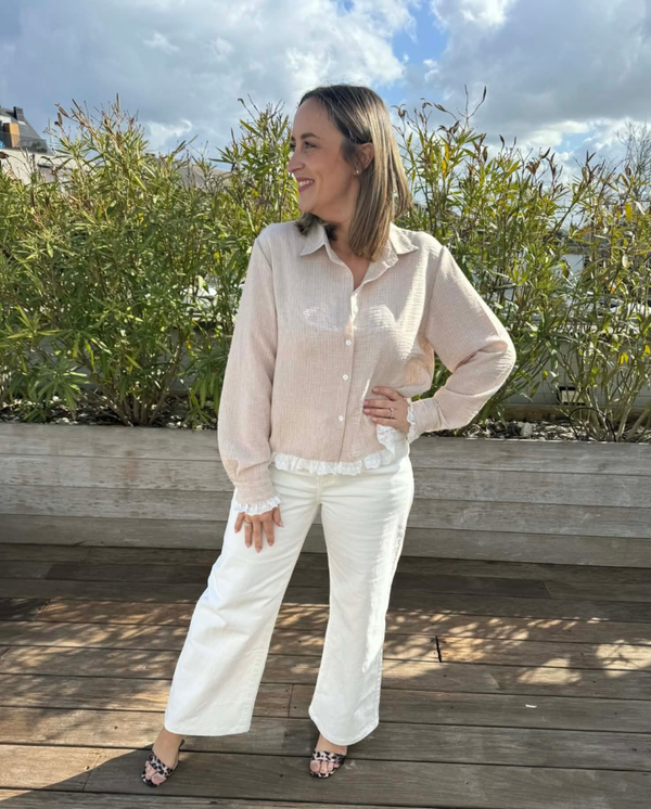 Beige linnen blouse