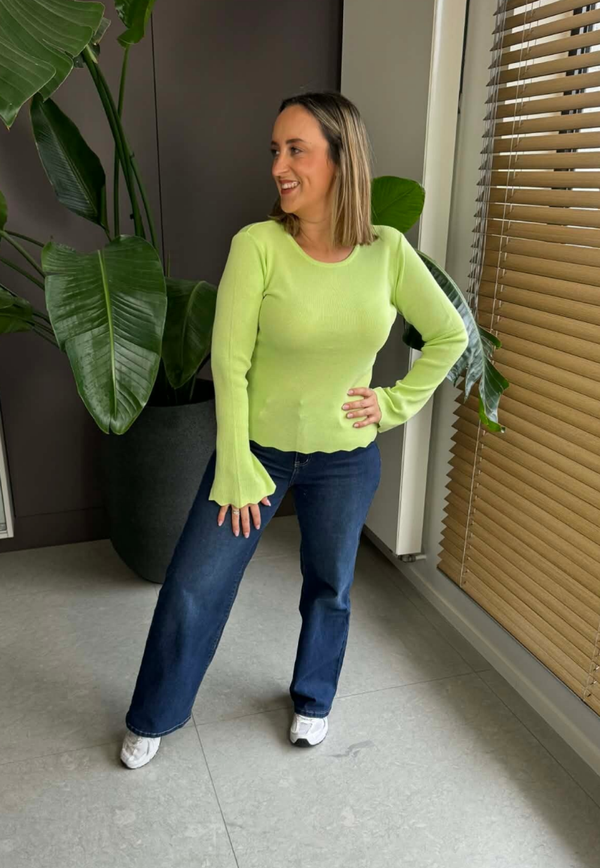 Limoen groene kartel trui