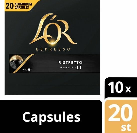 L'or Ristretto 10 x 20 cups - 200 cups
