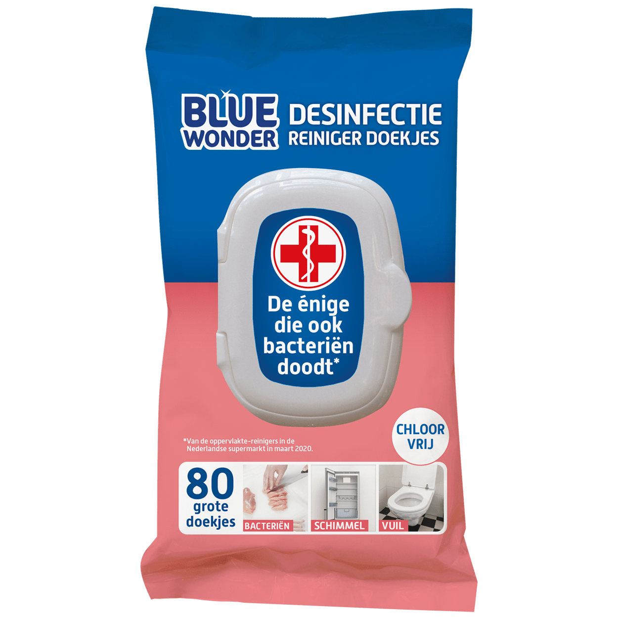 Blue Wonder Desinfecterende Doekjes - 80 doekjes