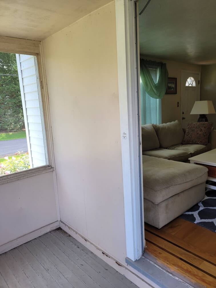 interior of screened porch before