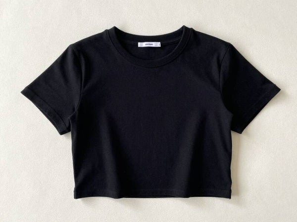 Crop top T-shirt - Sort