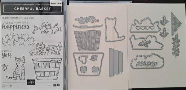 Cheerful Basket stempelset met bijpassende stansen