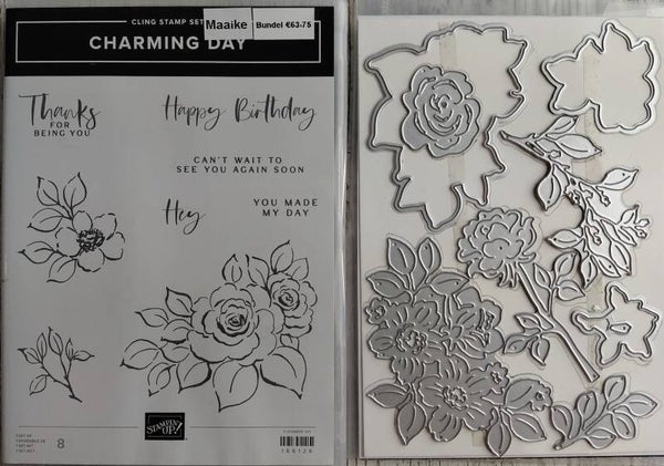Charming Day stempelset met bijbehorende stansen