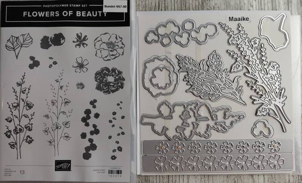 Flowers of Beauty stempelset met bijpassende stansen