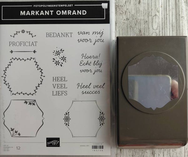 Markant Omrand Nederlandse stempelset met bijpassende To The Point Label pons