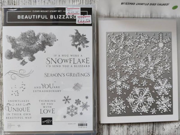 Beautiful Blizzard stempelset met bijpassende Blizzard Thinlits Dies (stansen)