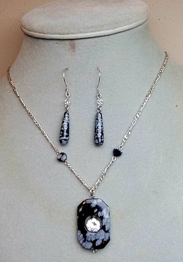 Snowflake Obsidian Set