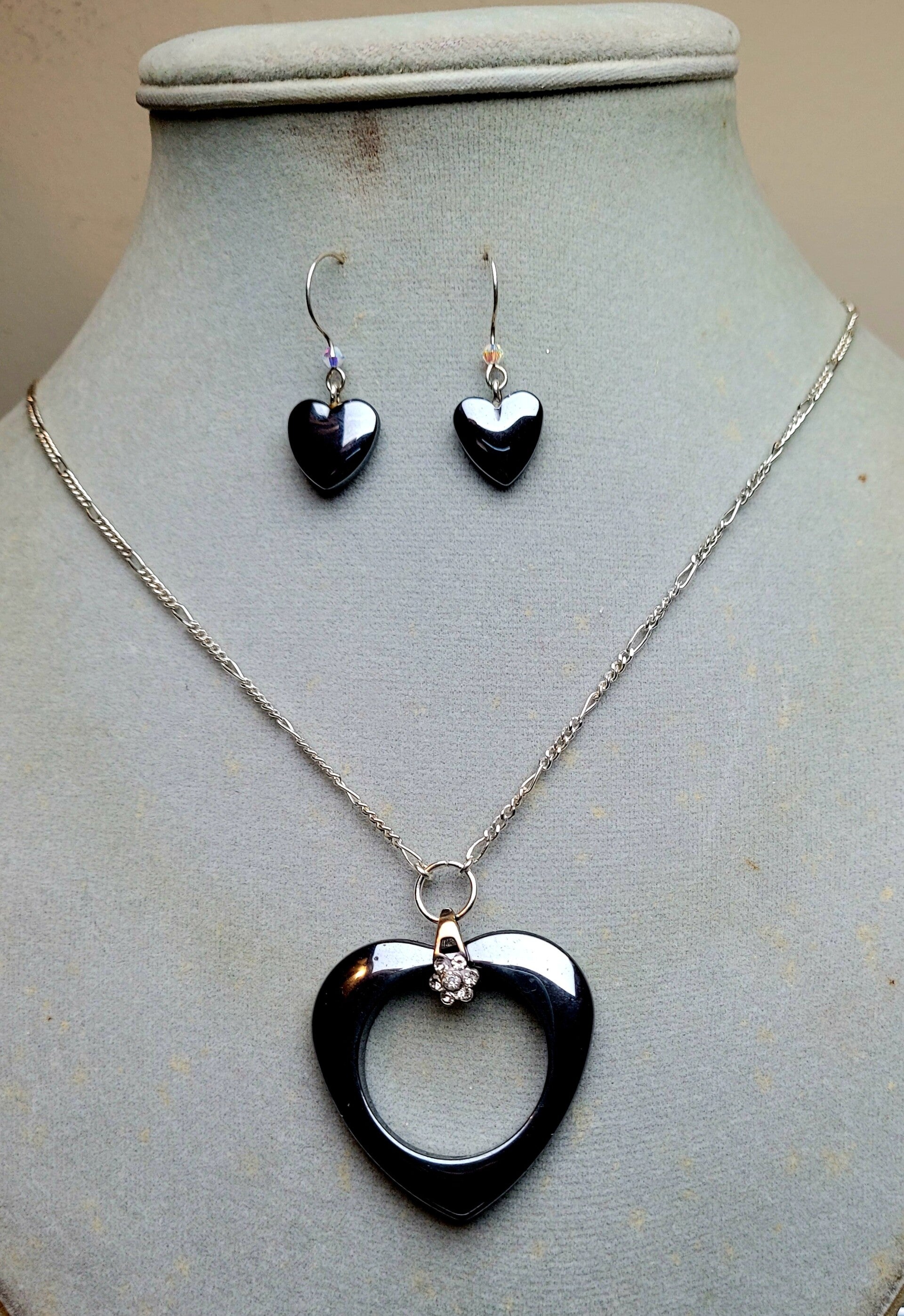 Hematite Heart Set