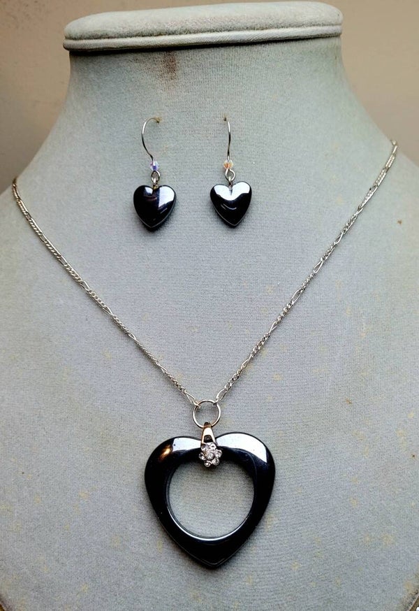 Hematite Heart Set